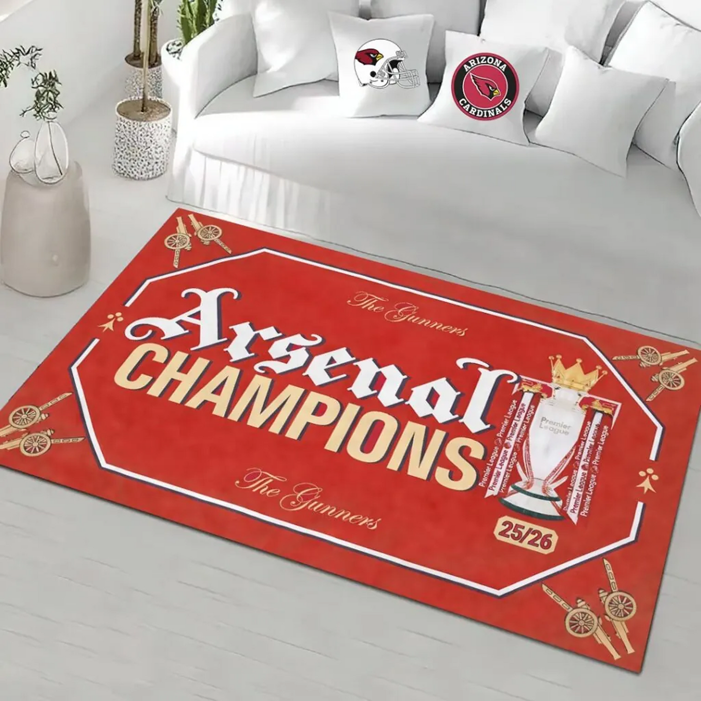 ARS x EPL Premier League Champions 25 26 Rectangular Rug V1 DATND TANTD 200526