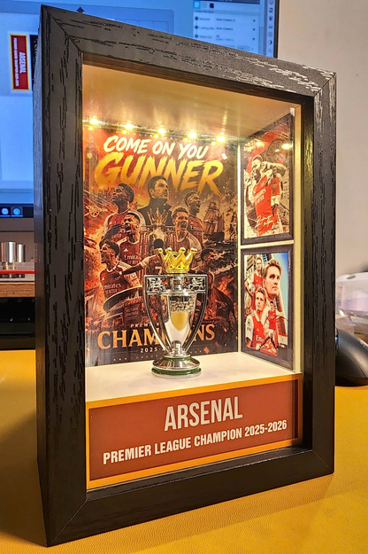 ARS F.C Premier League Champions 2025-2026 Light-Up LED Shadow Box Display Case 2005 DatND DVT