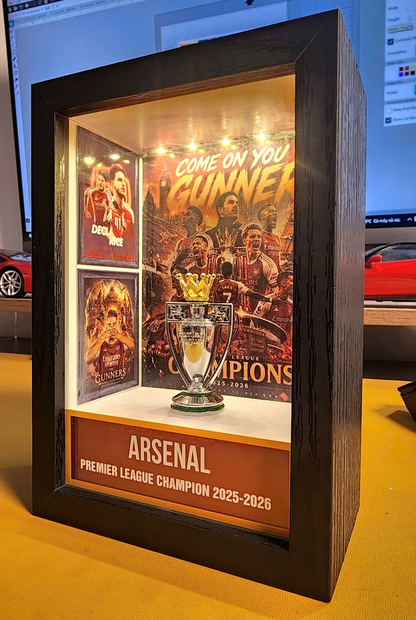 ARS F.C Premier League Champions 2025-2026 Light-Up LED Shadow Box Display Case 2005 DatND DVT