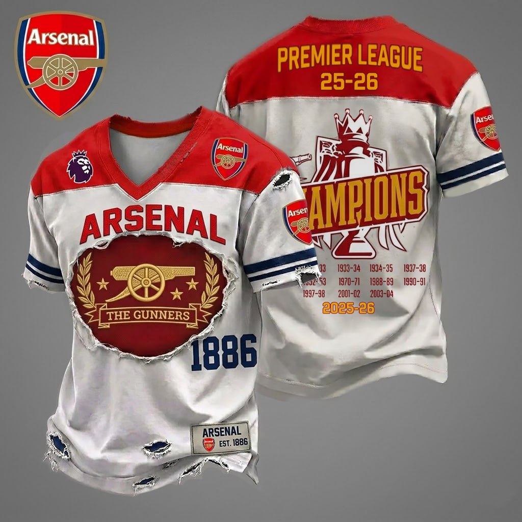 ARS F.C Premier League Champions 25-26 V17 Shirt DDT 240526 TTTZ