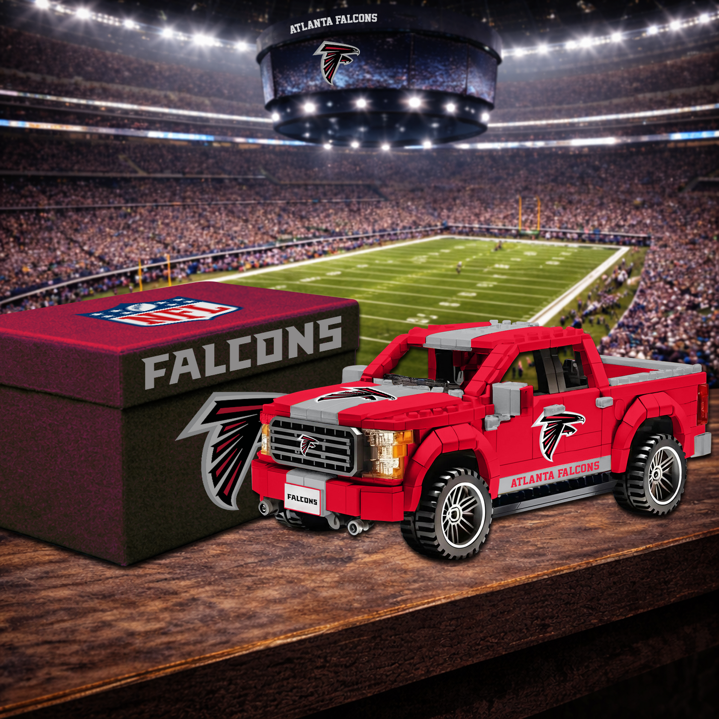 ATL X NFL Football-themed pickup truck building blocks 0703 NAK NHT