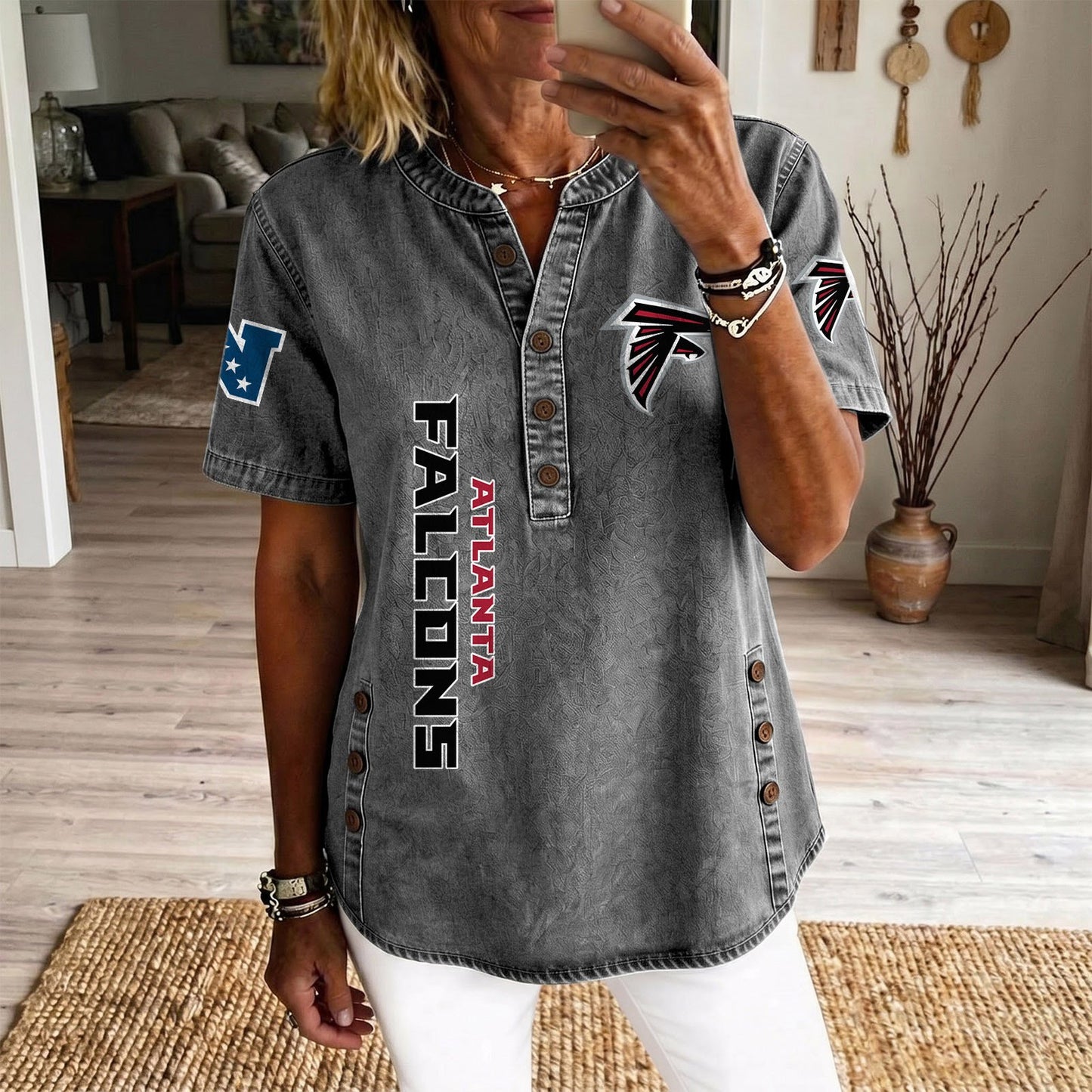 ATL x NFL Women‘s Denim Casual Tops DATND LBN 190526