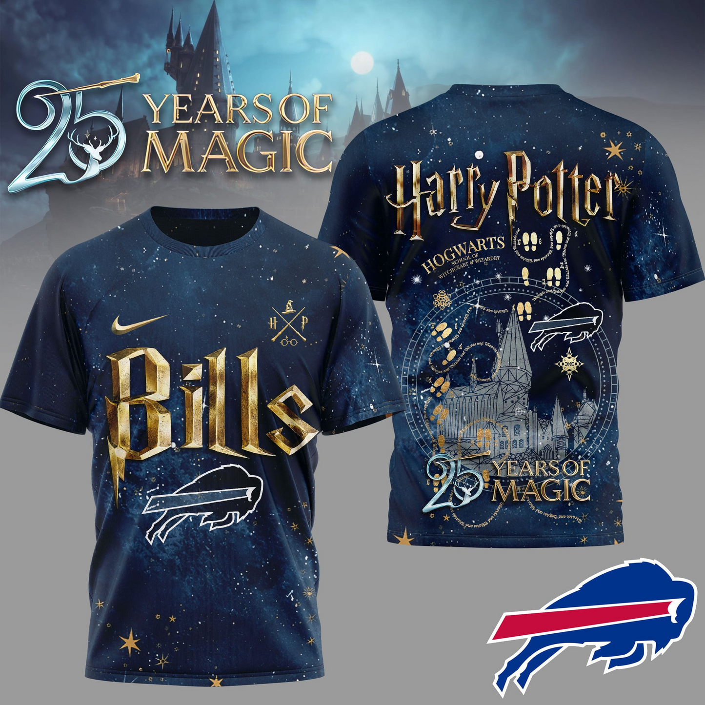 BB Premium NFL Harry Potter 25 Years Of Magic 3D Shirt DDT CTND