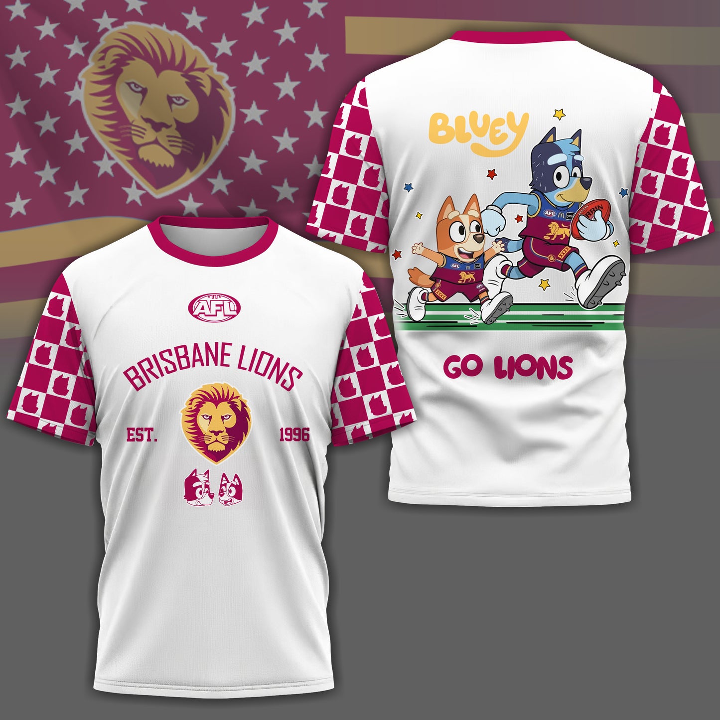 BL x AFL Premium Bluey 3D Shirt DDT TTTZ