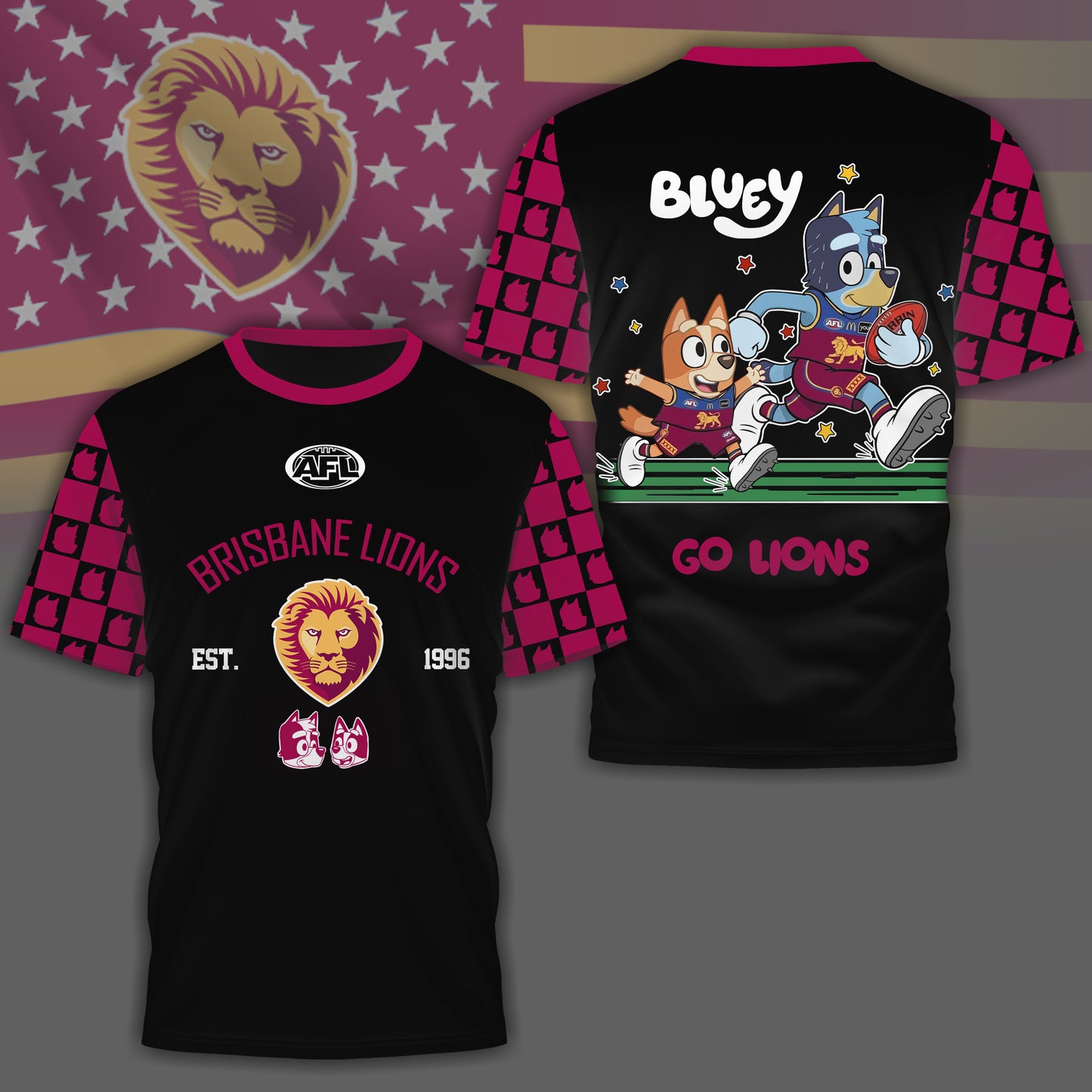 BL x AFL Premium Bluey 3D Shirt DDT TTTZ