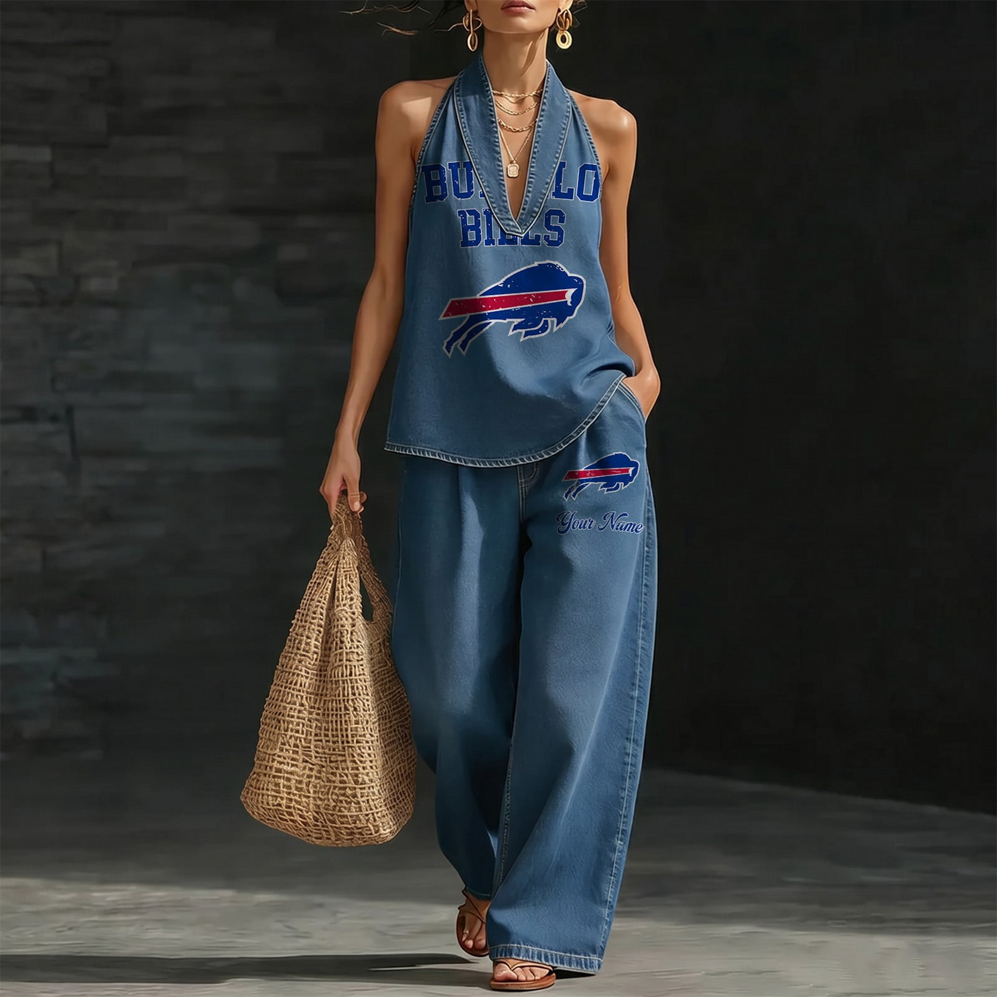 BUF x NFL Women's Vintage Washed Denim Suit DATND TANTD 030626