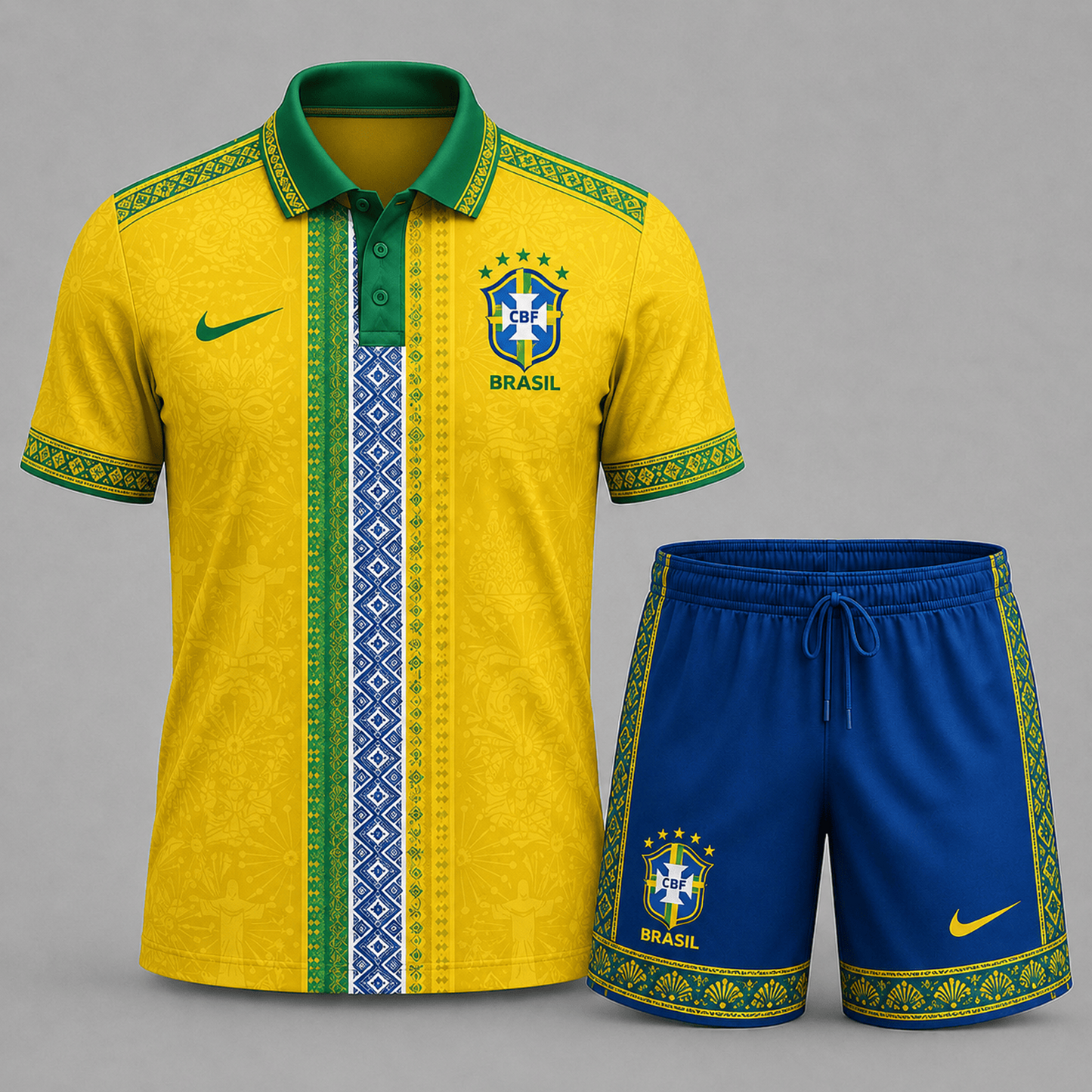 Brazil Premium WC26 Culture Polo & Shorts Set 0406 DatND DVT