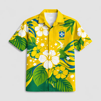 Brazil World Cup 2026 Floral Hawaiian Shirt PVT02 DATND LBN 90526