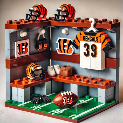 NFL Teams Custom Building Blocks Creative Peripheral Gift Model Toy Mini Changing Room Professional Football League Teams DDT HLP HLPHUONG