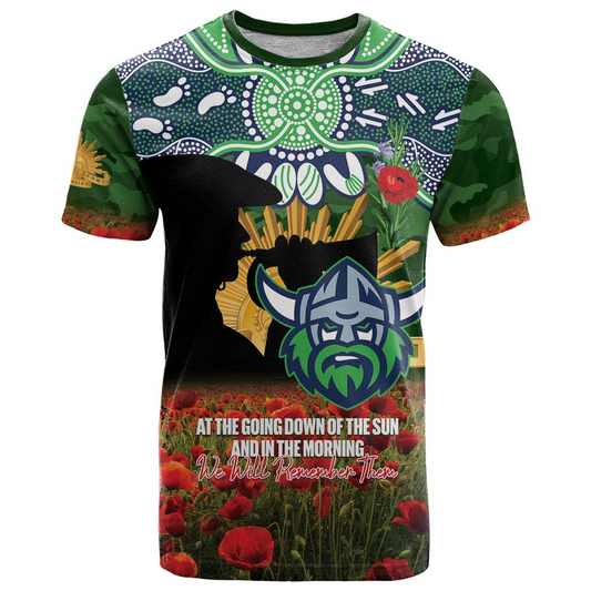 CBR x NRL Rugby ANZAC Day Women V-Neck T-Shirt Last Post Poppy We Will Remember Them DatND DVT