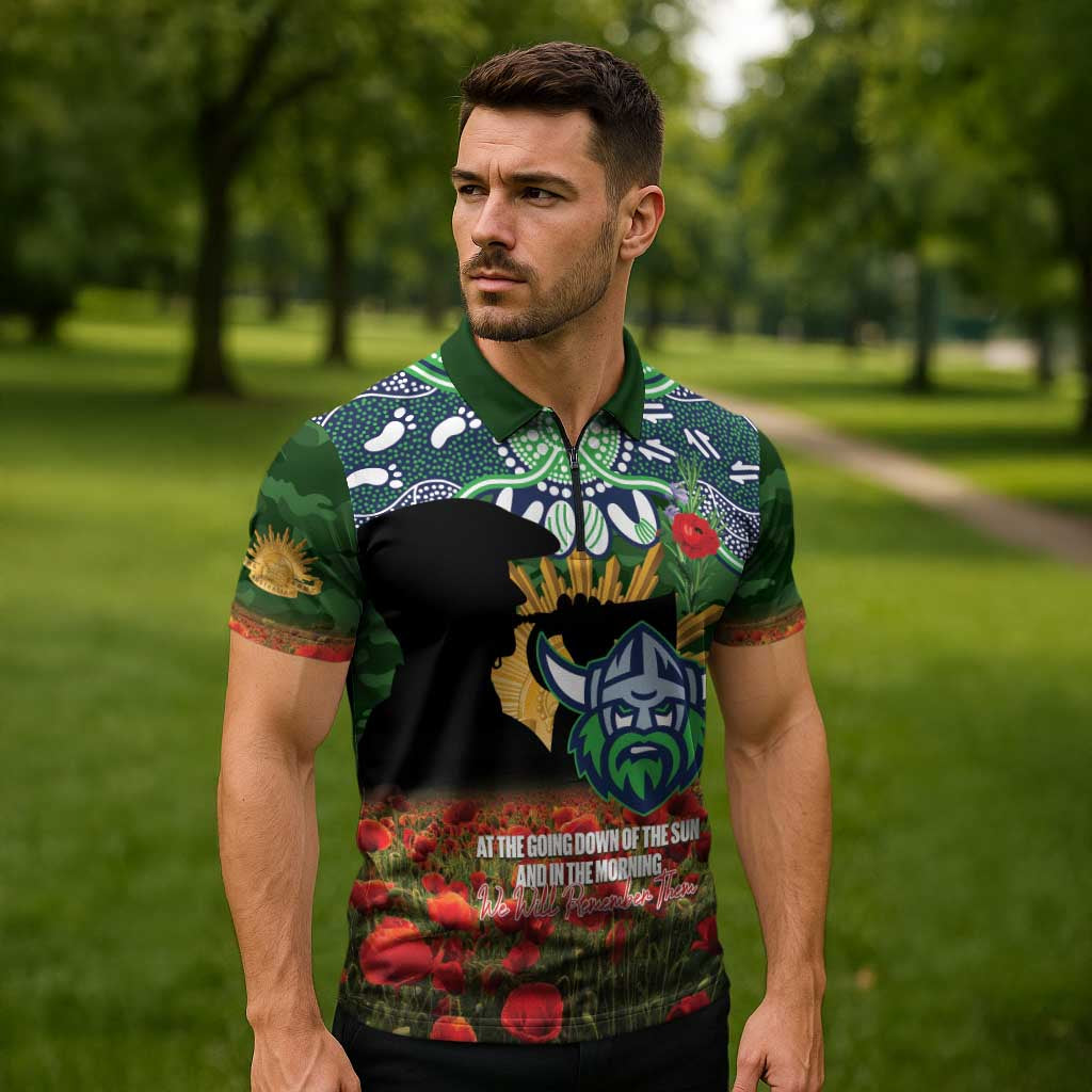CBR x NRL Rugby ANZAC Day Zipper Polo Shirt Last Post Poppy We Will Remember Them LT14 DatND DVT