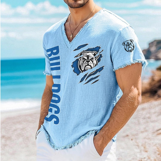 CBY x NRL V-Neck Linen Beach Shirt 1905 DatND DVT