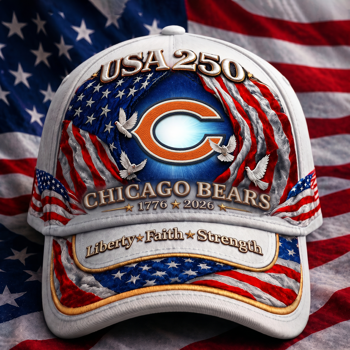 Premium NFL x CB  250 Years  Anniversary Of Freedom  Cap 220626