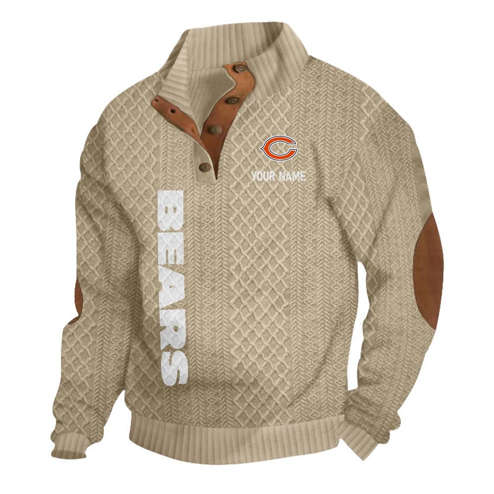 CHI NFL Basic Knitted Stand Collar Sweatshirt DDT CTND