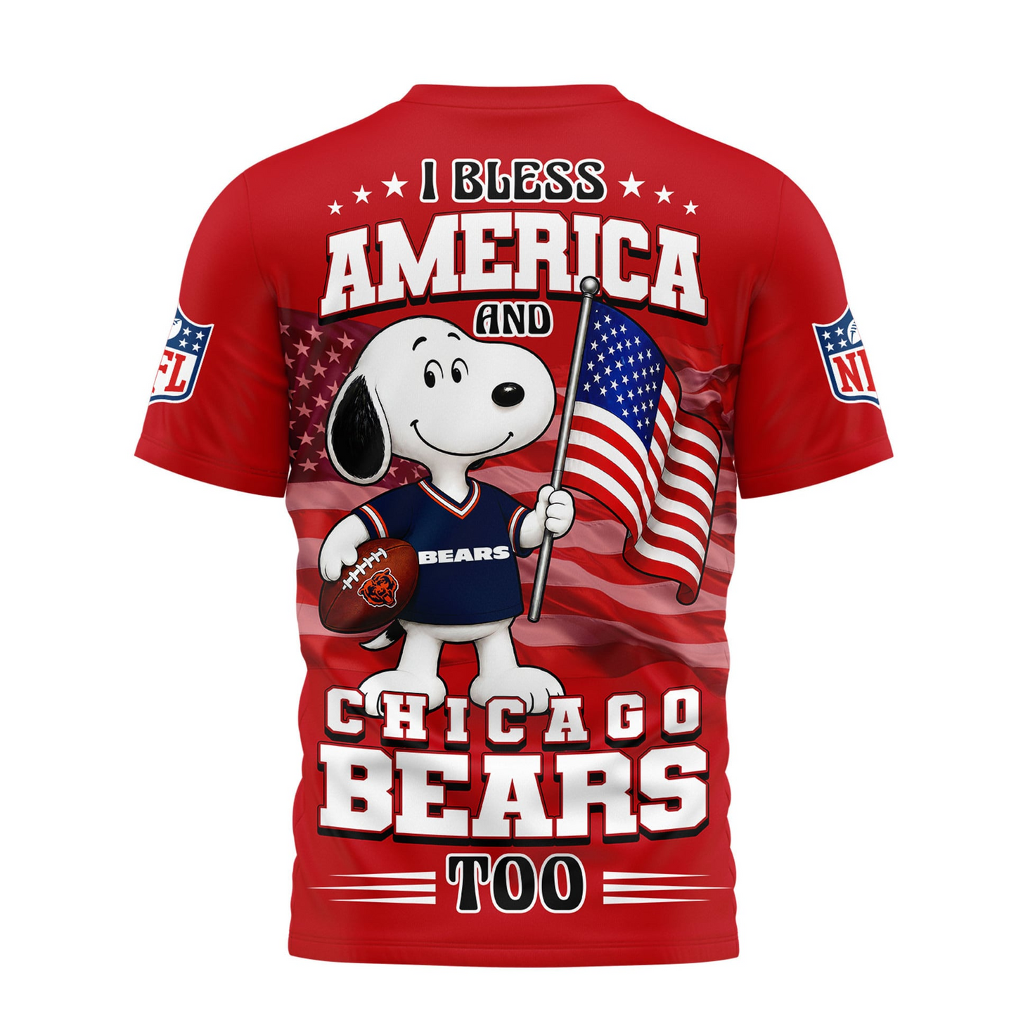 CHI Premium NFL Snoopy America 250 3D Shirt 1706