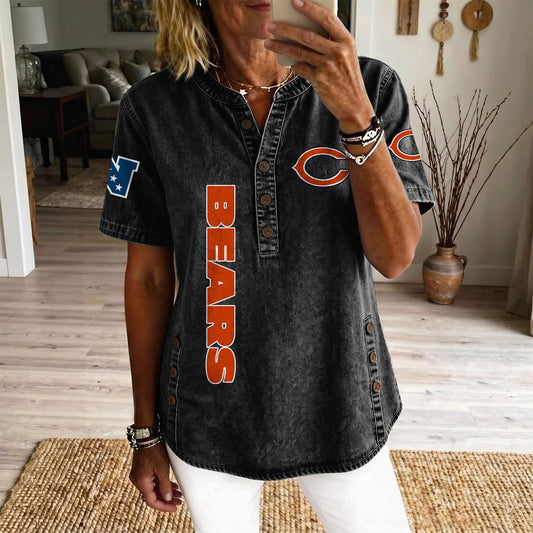 CHI x NFL Women‘s Denim Casual Tops DATND LBN 190526