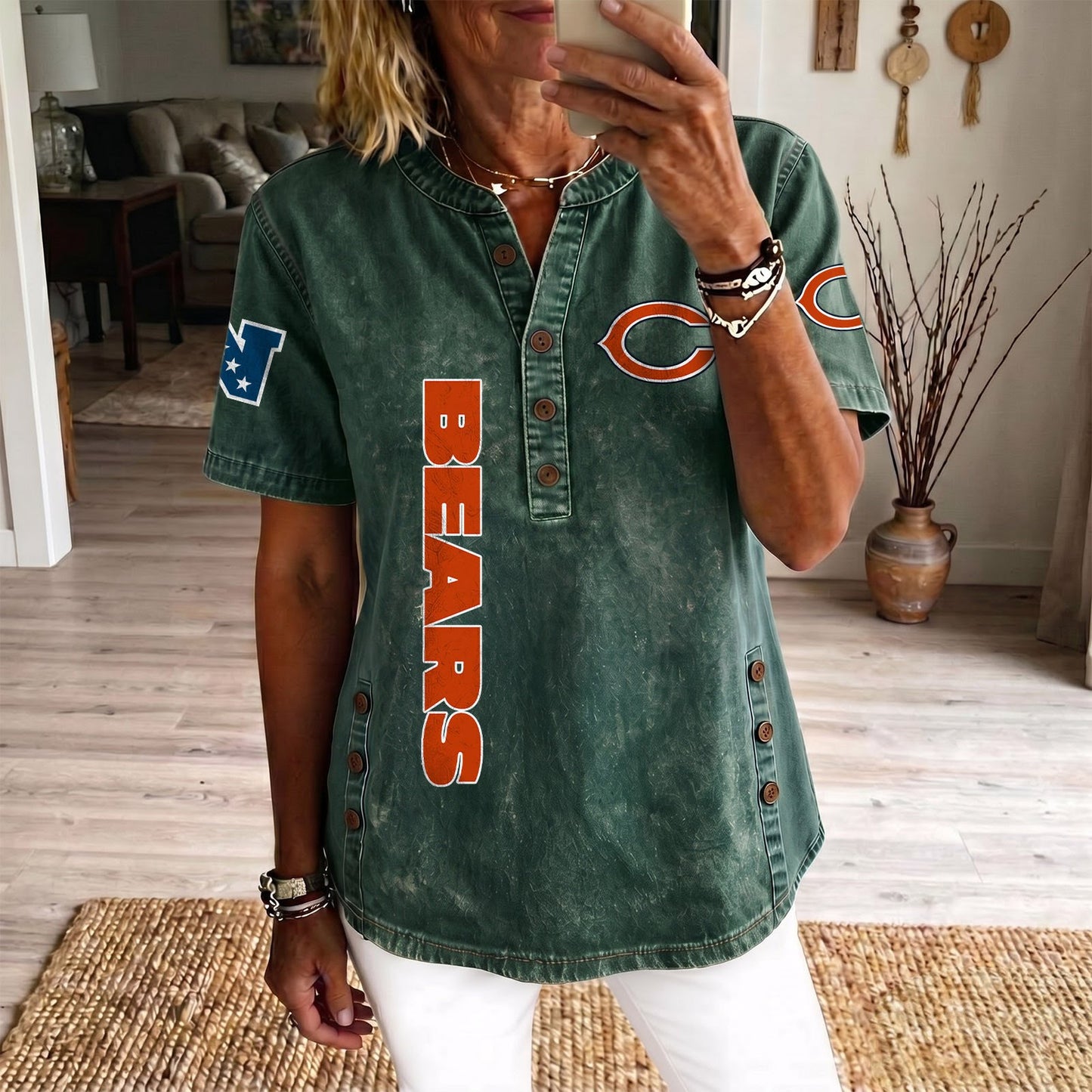 CHI x NFL Women‘s Denim Casual Tops DATND LBN 190526