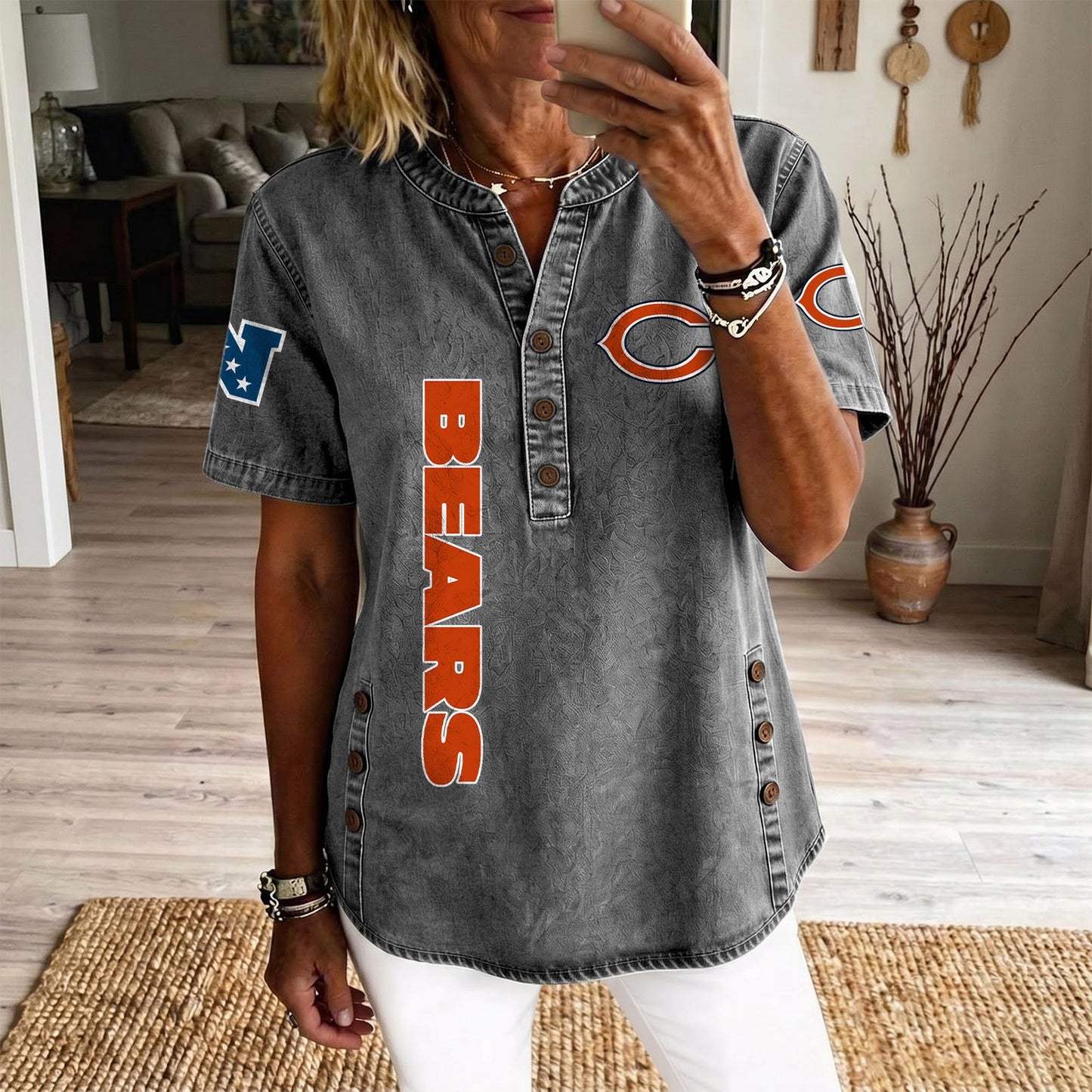 CHI x NFL Women‘s Denim Casual Tops DATND LBN 190526