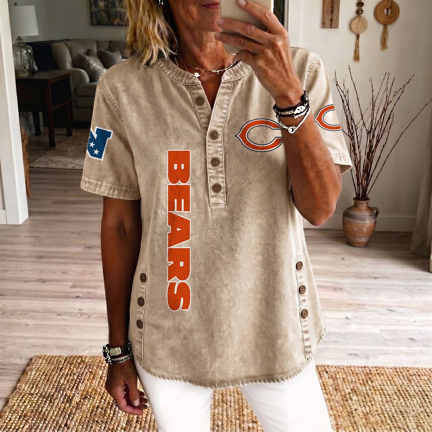 CHI x NFL Women‘s Denim Casual Tops DATND LBN 190526