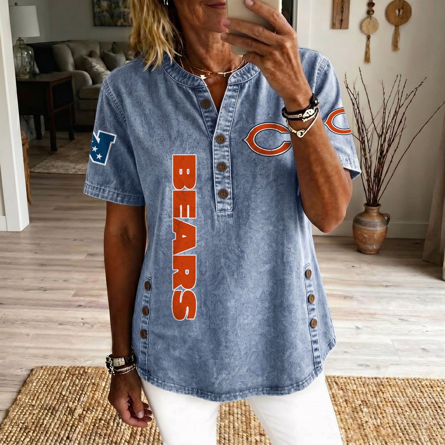 CHI x NFL Women‘s Denim Casual Tops DATND LBN 190526