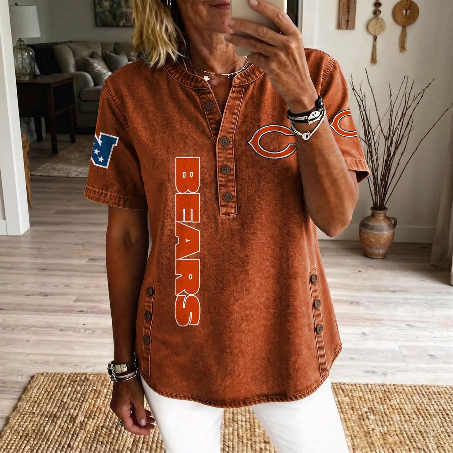 CHI x NFL Women‘s Denim Casual Tops DATND LBN 190526