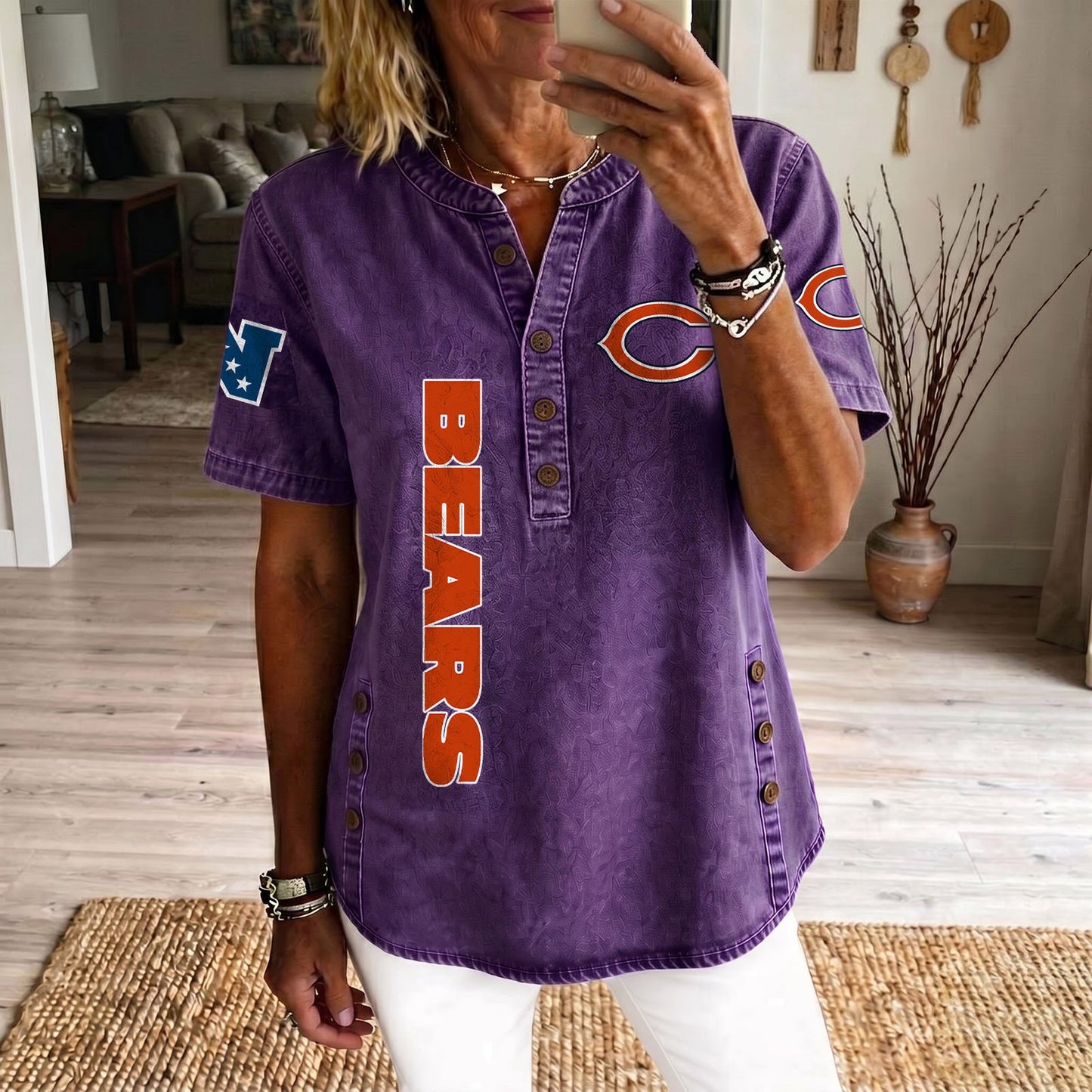 CHI x NFL Women‘s Denim Casual Tops DATND LBN 190526