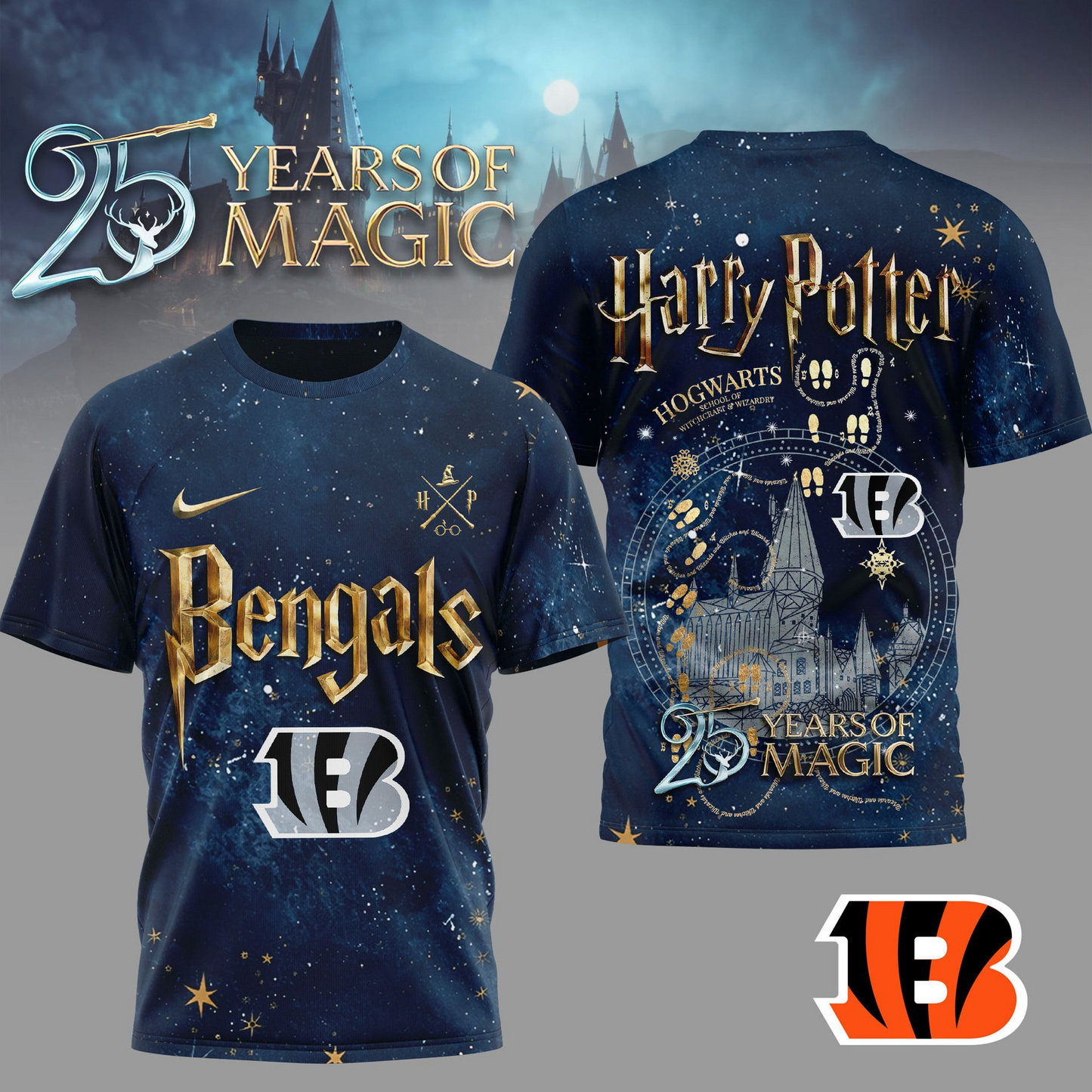 CIN Premium NFL Harry Potter 25 Years Of Magic 3D Shirt DDT CTND
