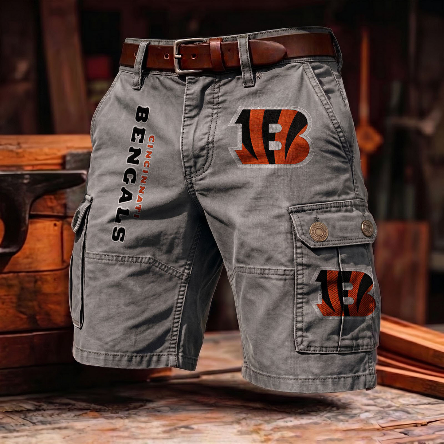 CIN x NFL Men's cotton cargo shorts 80526 LBN