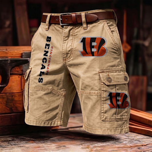 CIN x NFL Men's cotton cargo shorts 80526 LBN