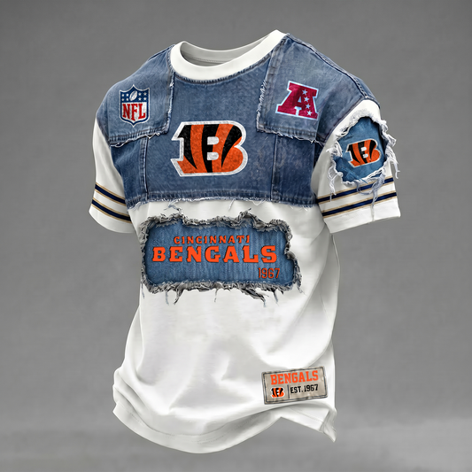 CIN x NFL Patchwork Denim T-Shirt DATND TANTD 080626