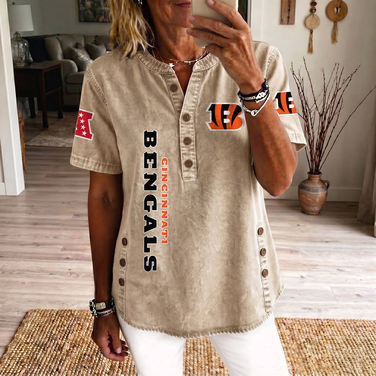 CIN x NFL Women‘s Denim Casual Tops DATND LBN 190526