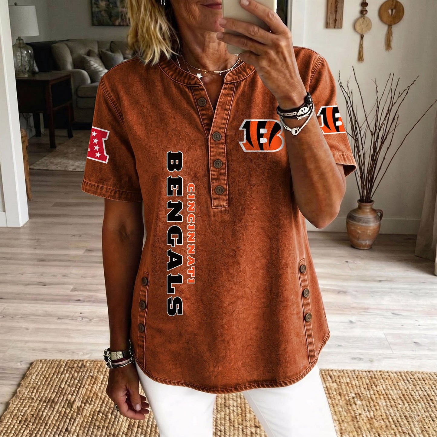 CIN x NFL Women‘s Denim Casual Tops DATND LBN 190526