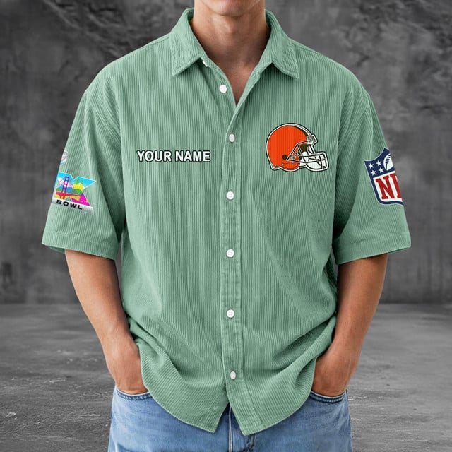CLE x NFL Men Seersucker Button Shirt DDT NTL