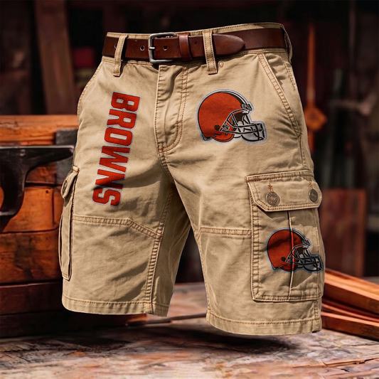 CLE x NFL Men's cotton cargo shorts 80526 LBN