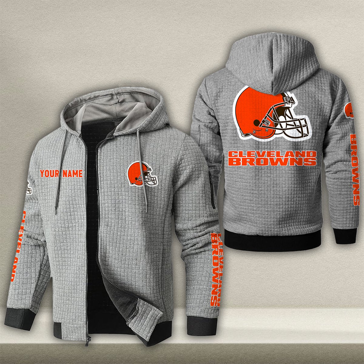 CLE x NFL Quilted Zip Hoodie DatND DVT