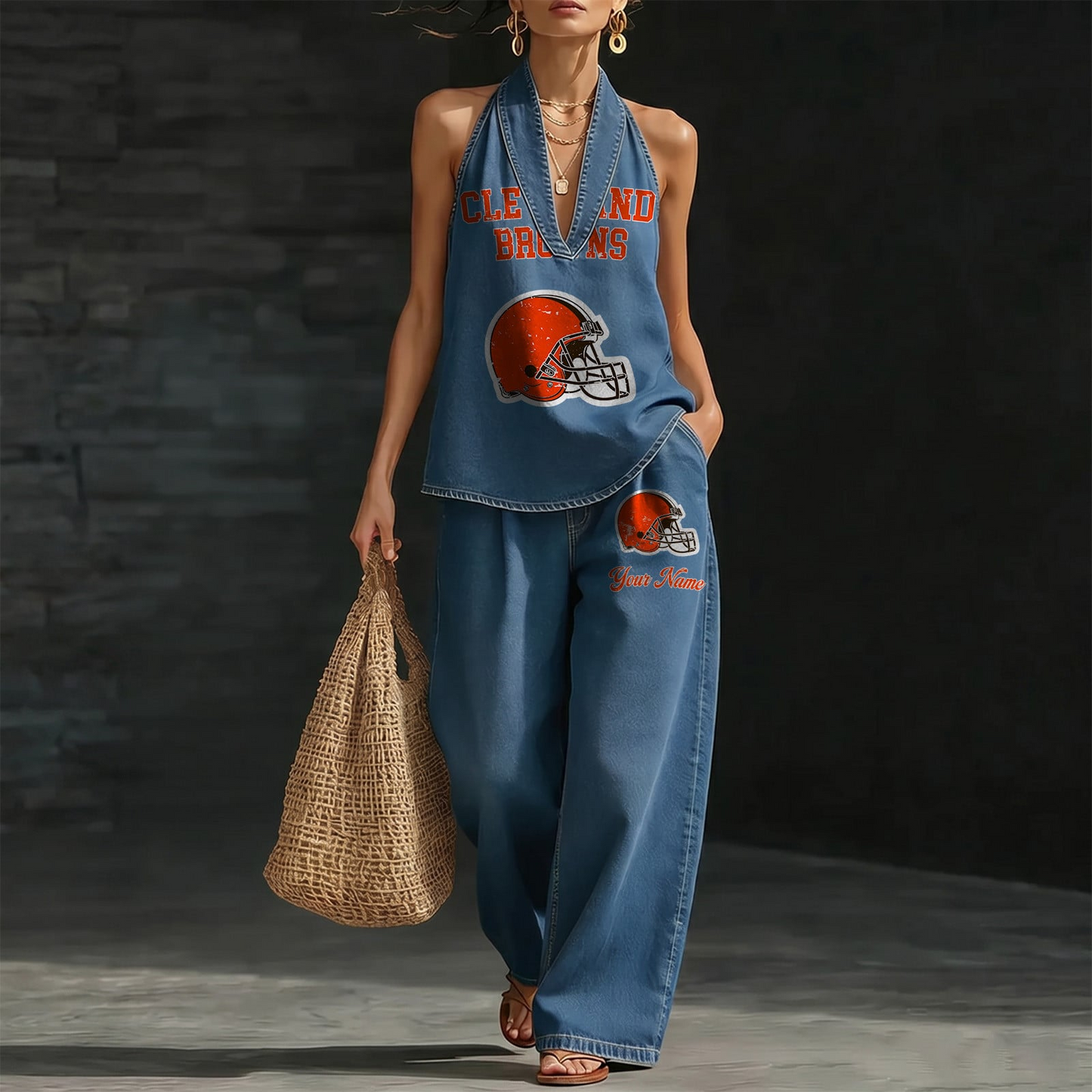 CLE x NFL Women's Vintage Washed Denim Suit DATND TANTD 030626
