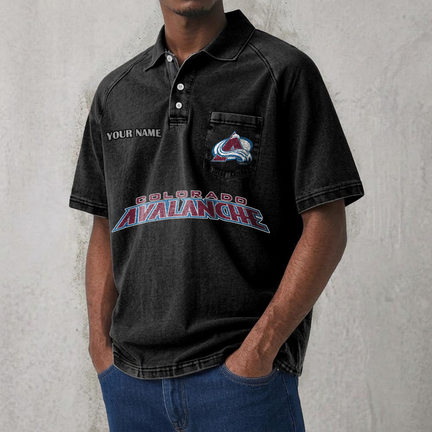 COL x NHL Men's Distressed Turn-Down Collar Polo DATND TANTD 250526