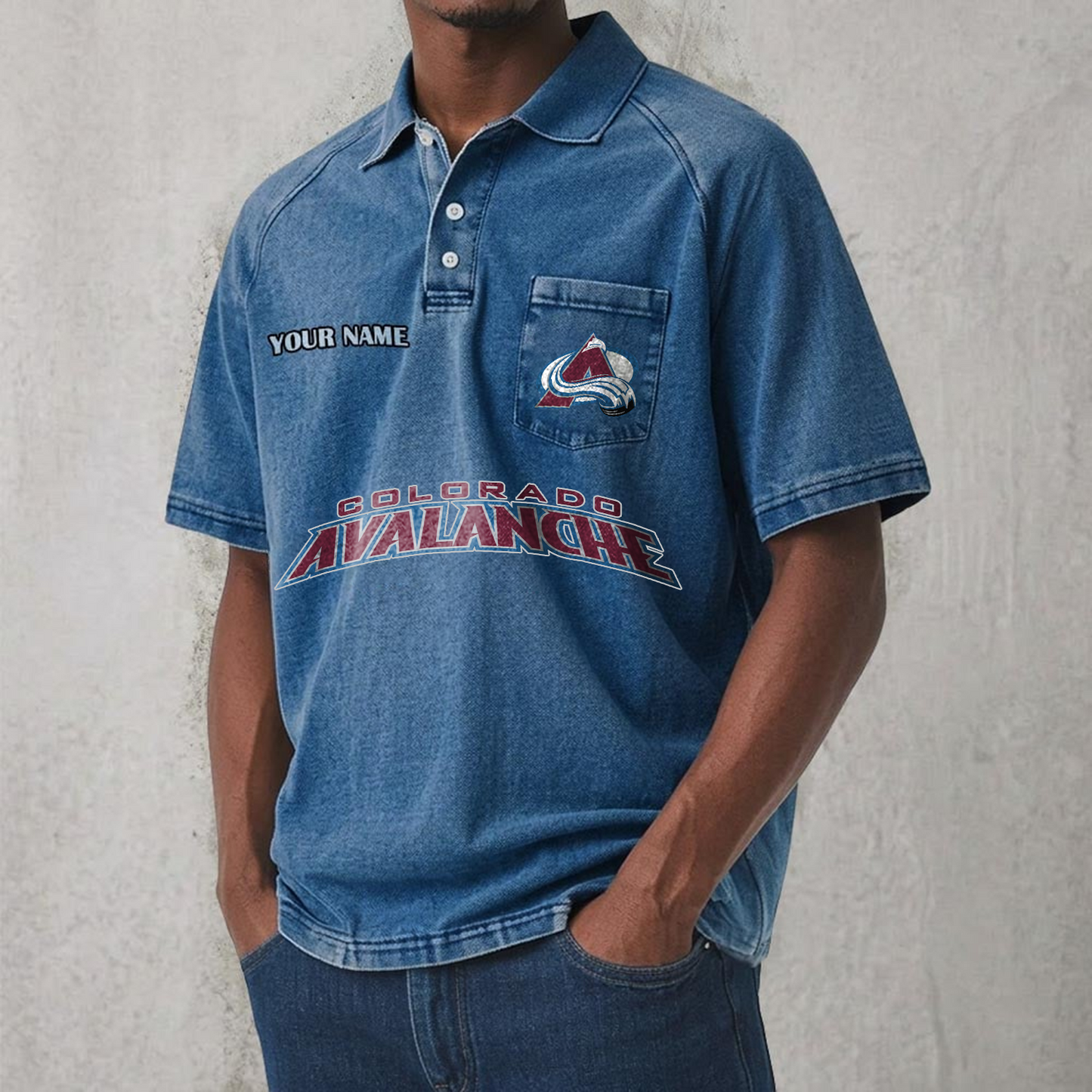 COL x NHL Men's Distressed Turn-Down Collar Polo DATND TANTD 250526