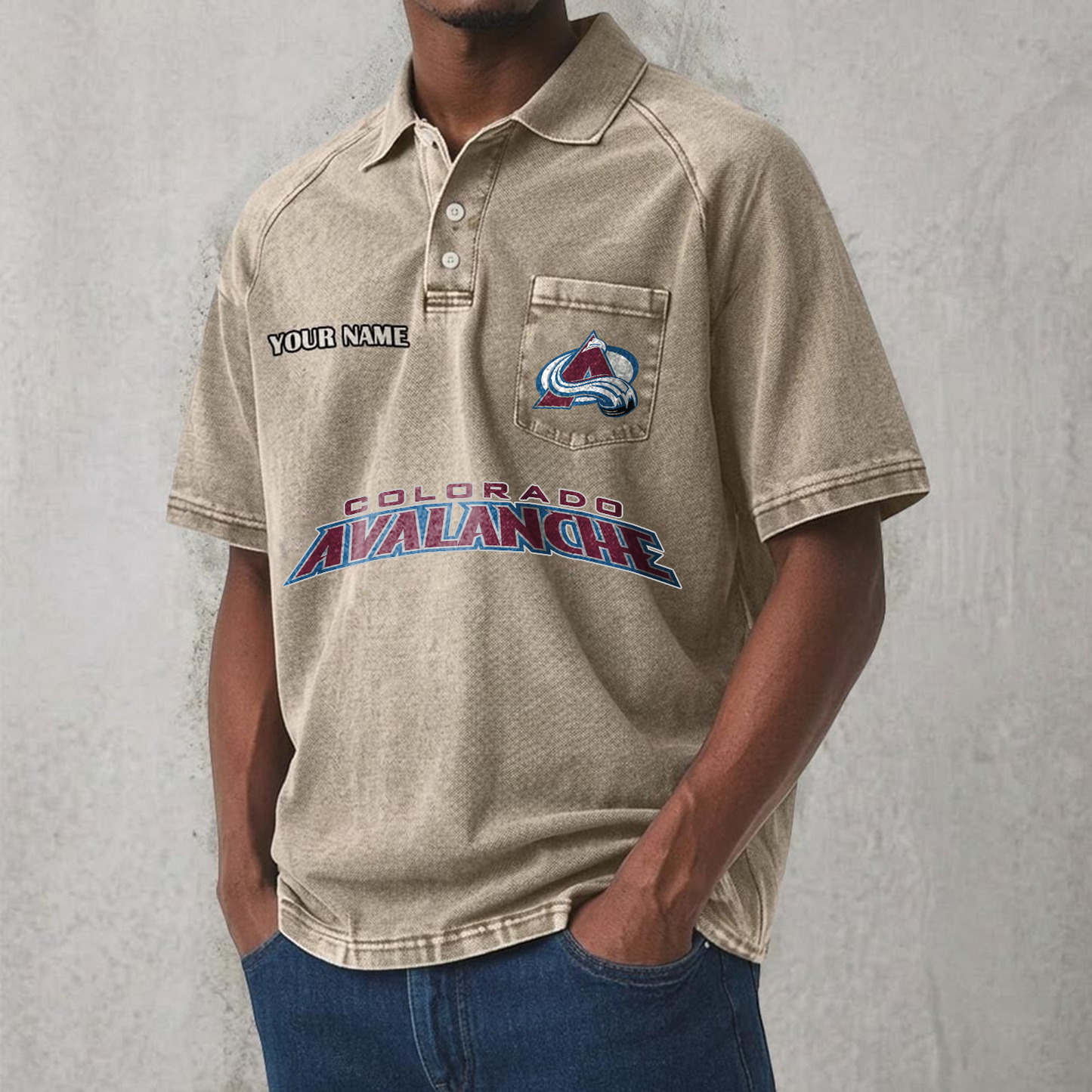 COL x NHL Men's Distressed Turn-Down Collar Polo DATND TANTD 250526
