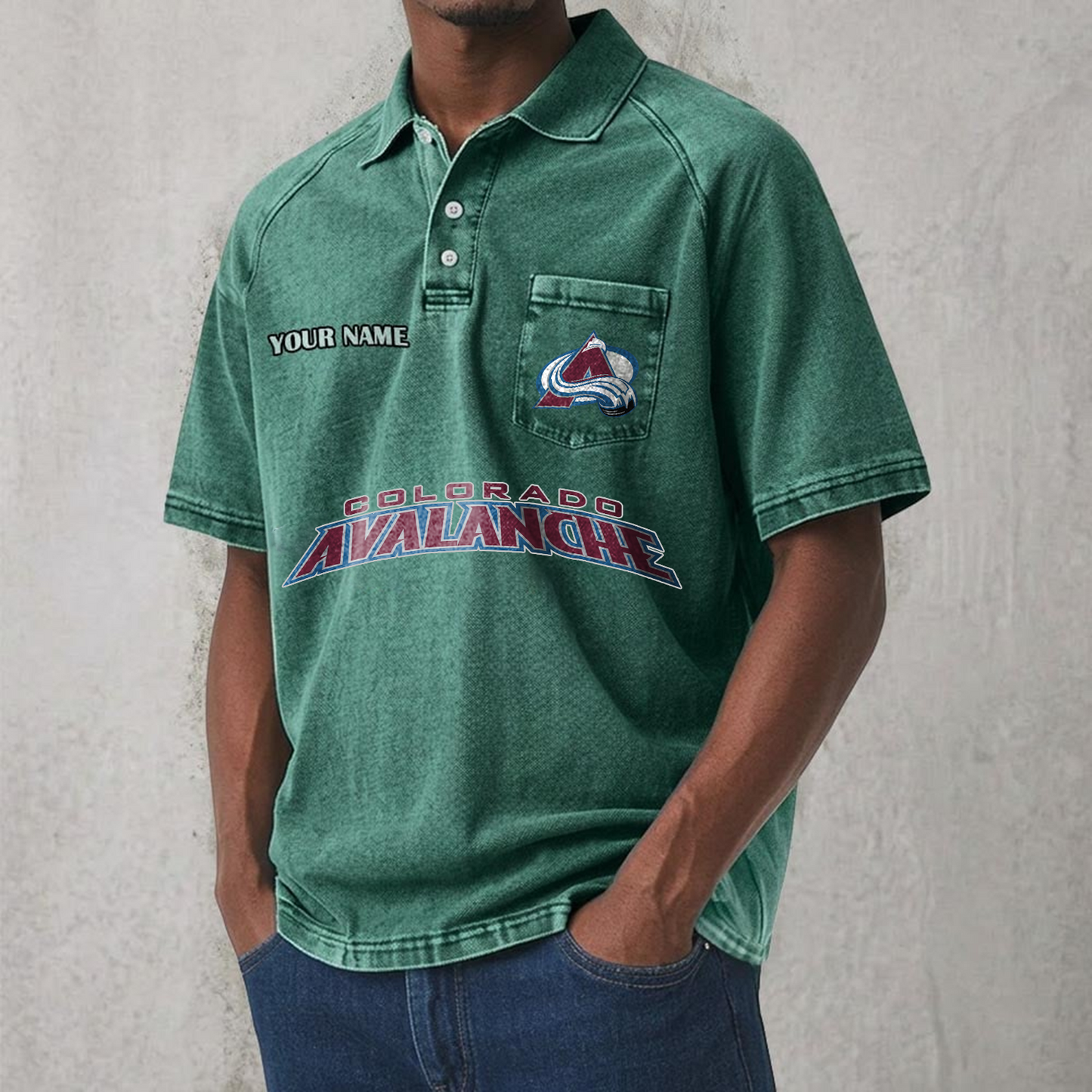 COL x NHL Men's Distressed Turn-Down Collar Polo DATND TANTD 250526
