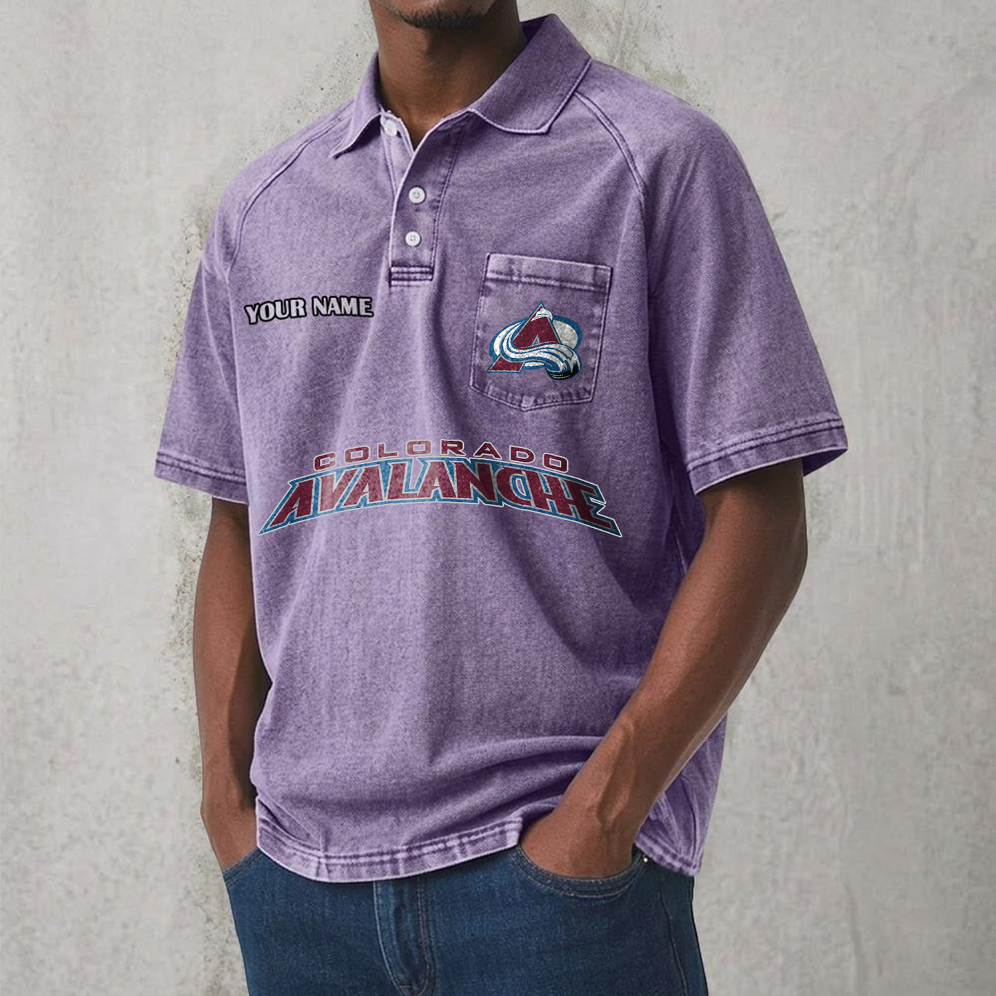COL x NHL Men's Distressed Turn-Down Collar Polo DATND TANTD 250526