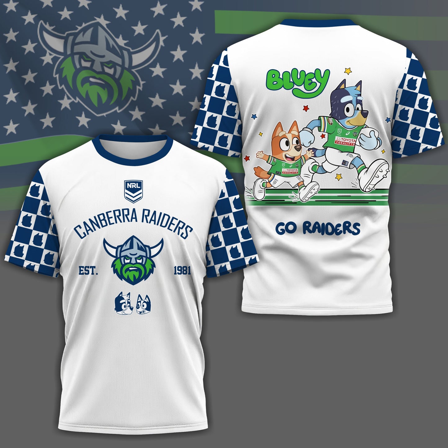 CR x NRL Premium Bluey 3D Shirt DDT TTTZ