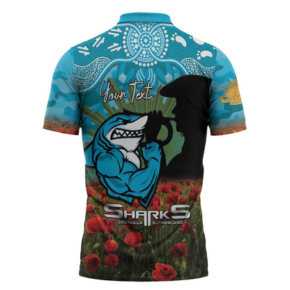 CRO x NRL Rugby ANZAC Day Zipper Polo Shirt Last Post Poppy We Will Remember Them LT14 DatND DVT