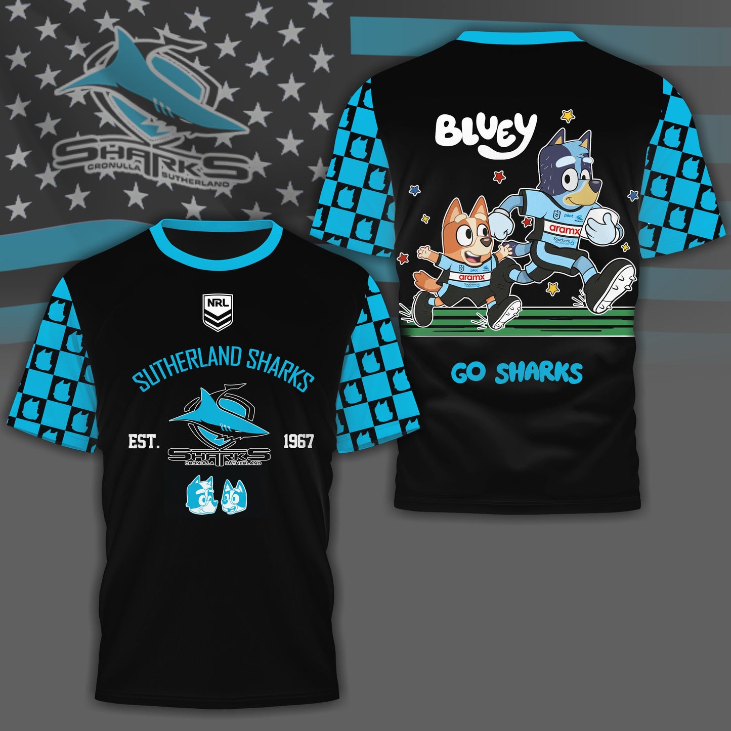 CSS x NRL Premium Bluey 3D Shirt DDT TTTZ