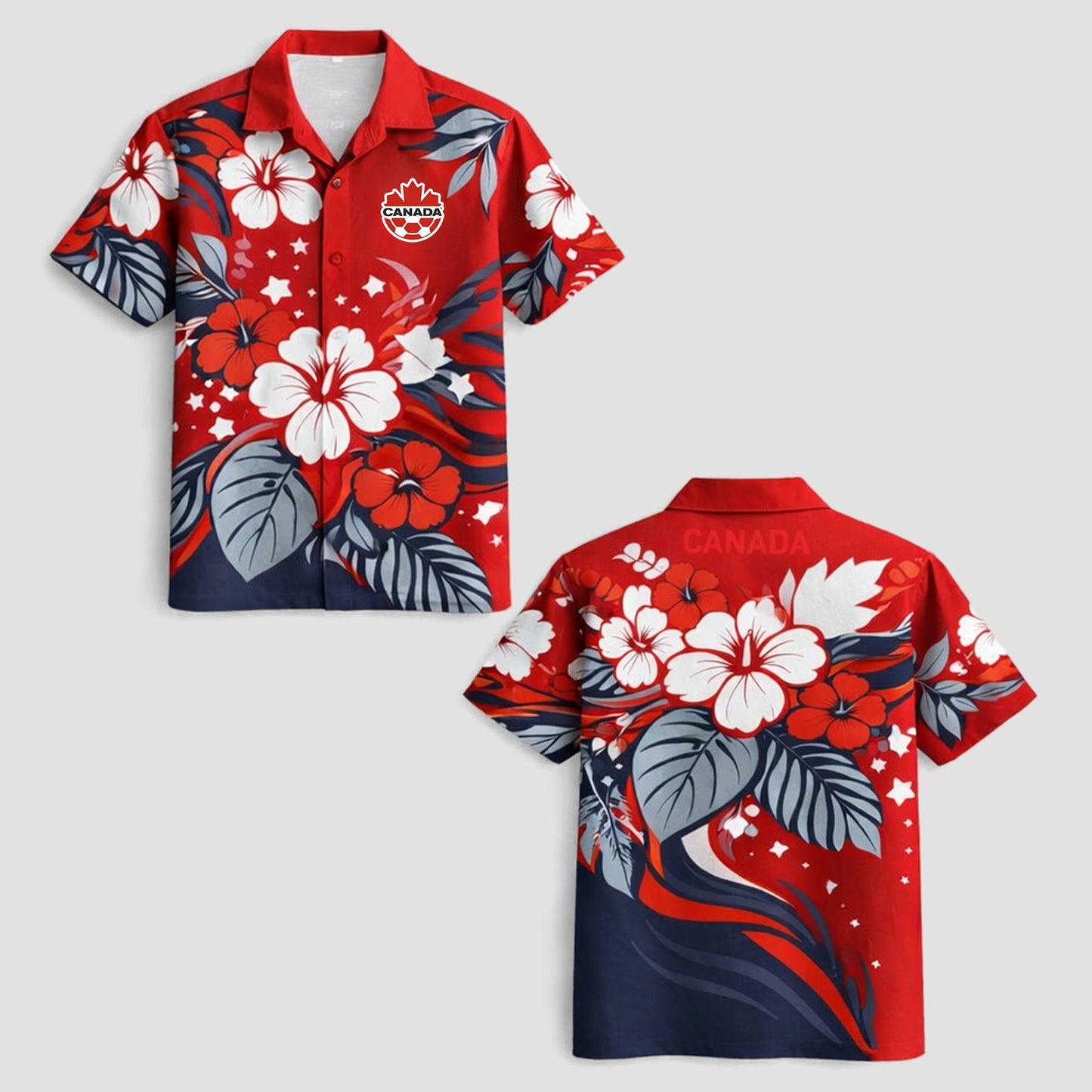 Canada World Cup 2026 Floral Hawaiian Shirt PVT02 DATND LBN 90526