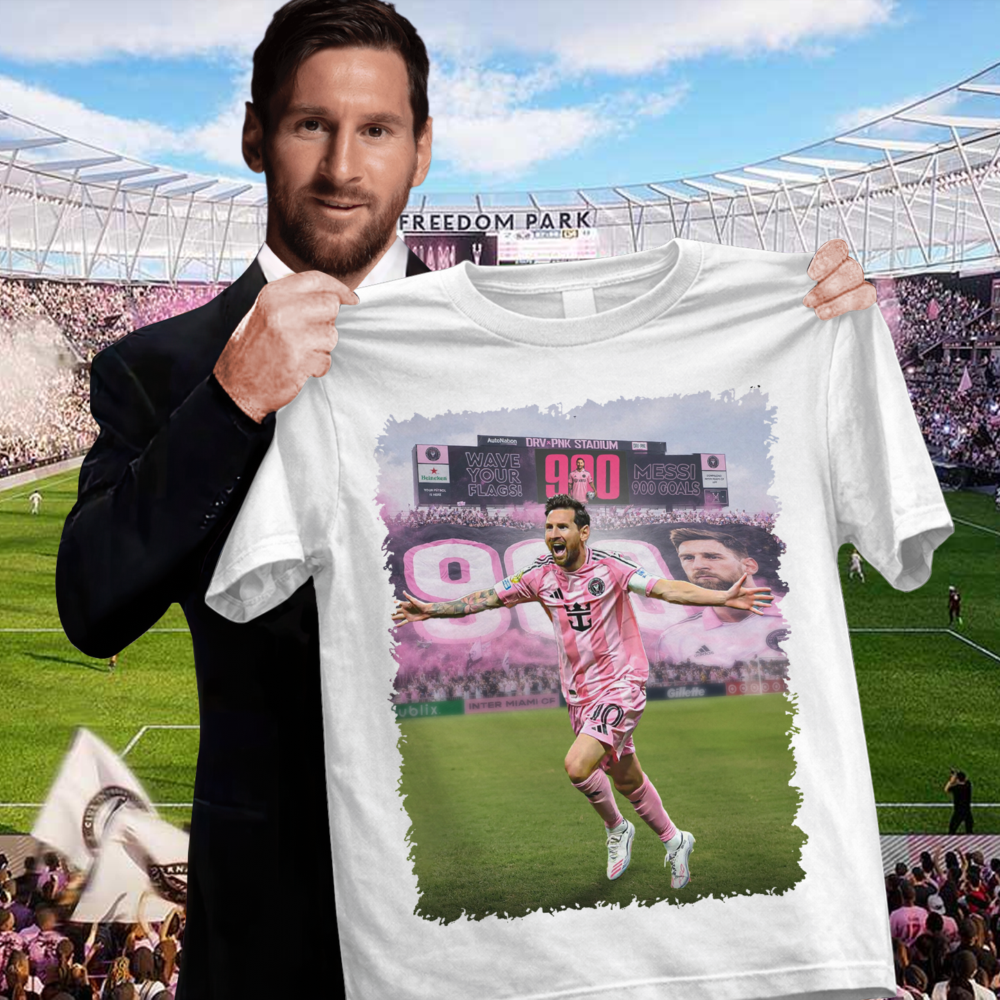 Congratulations M10 900 Goals Shirt DDT 190326 NTL