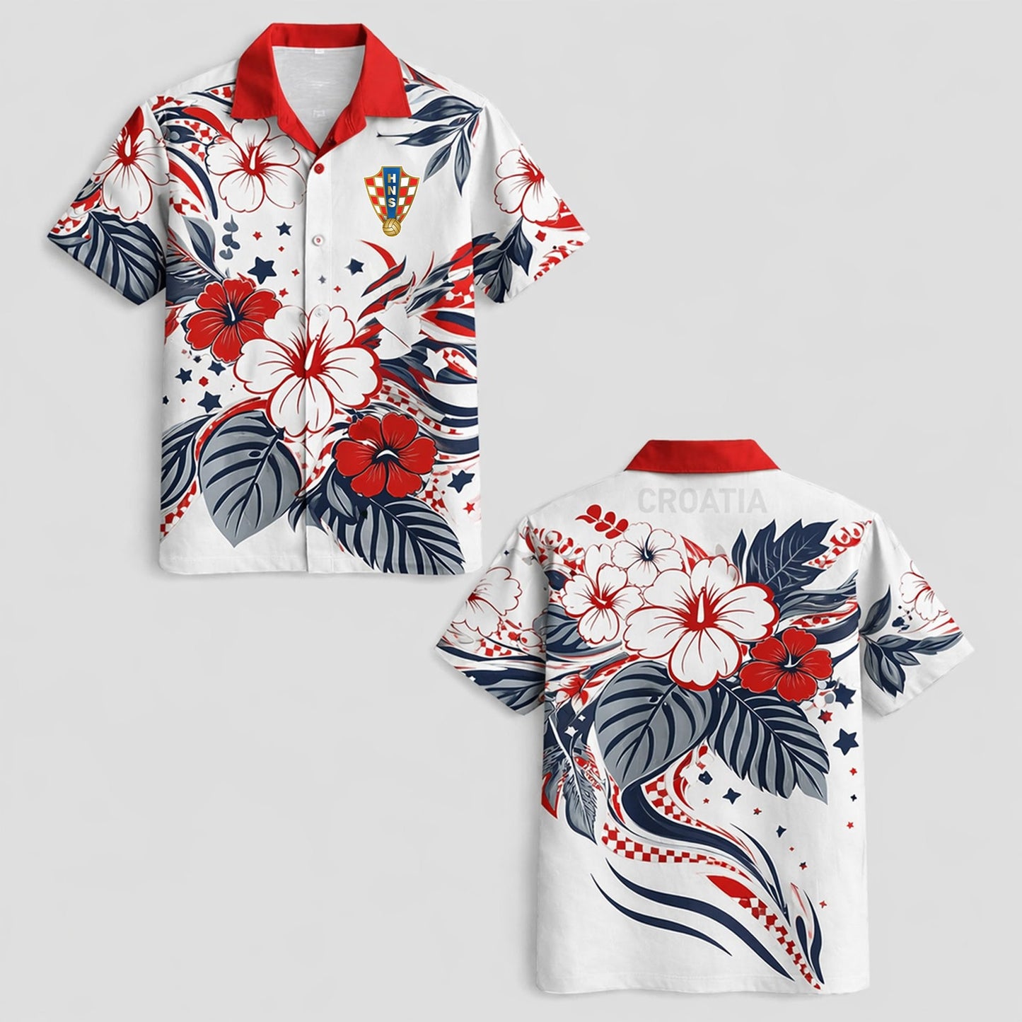 Croatia World Cup 2026 Floral Hawaiian Shirt PVT02 DATND LBN 90526