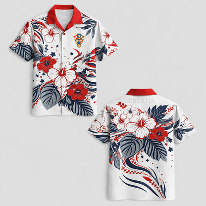 Croatia World Cup 2026 Floral Hawaiian Shirt PVT02 DATND LBN 90526