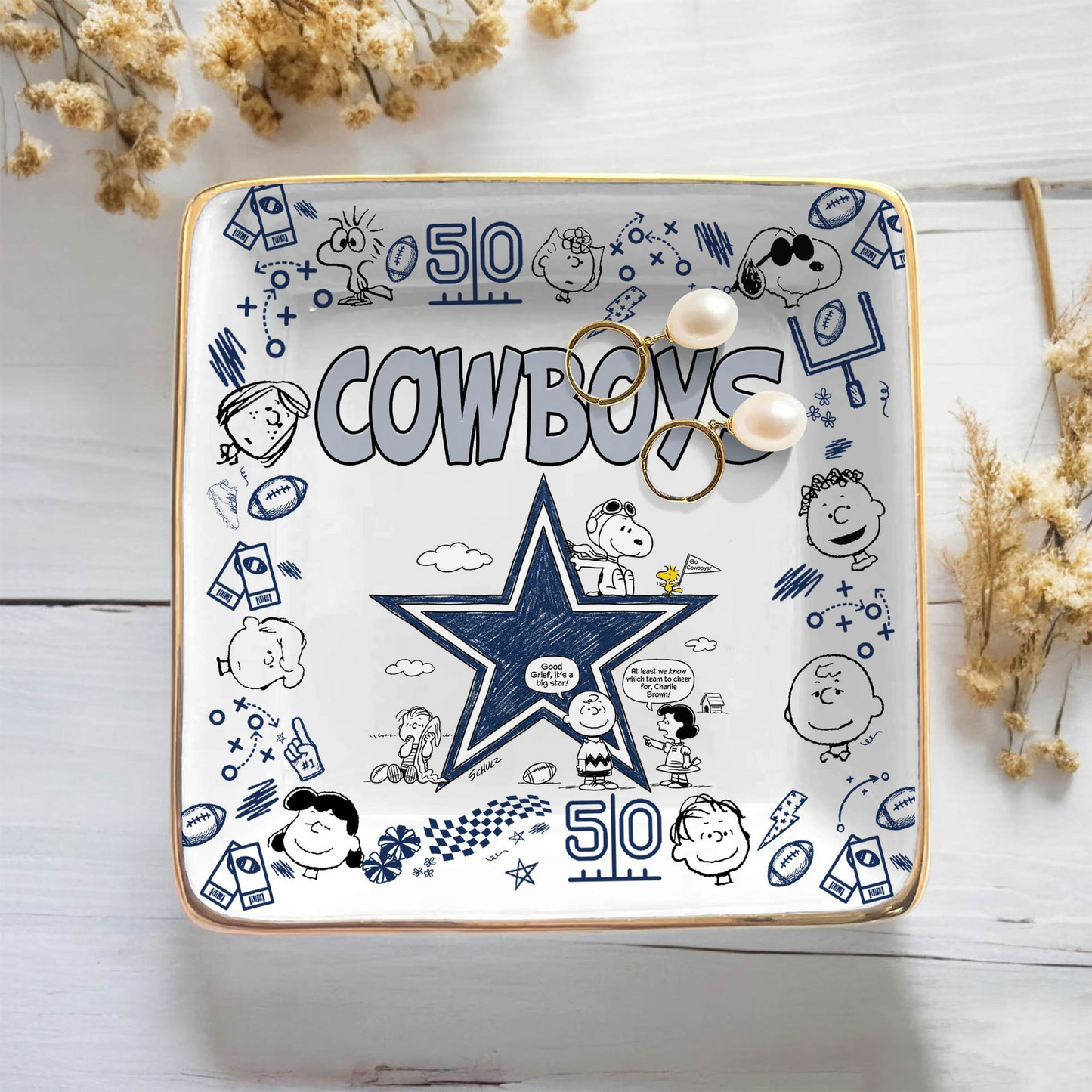 DAL x NFL Premium NFL Snoopy Jewelry Dish 0406 DatND DVT