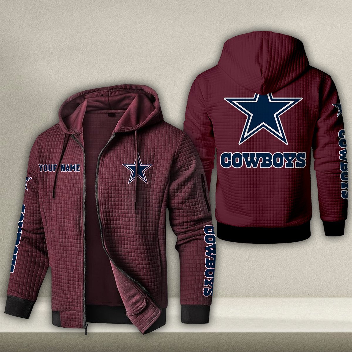 DAL x NFL Quilted Zip Hoodie DatND DVT